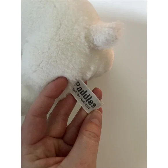 HTF Russ Baby Elephant Rattle Paddles 10" Lovey Pastel Plaid Ears Rattle - Picture 3 of 7